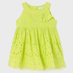 Mayoral Lime Green Floral Eyelet Dress 24 months- NEVER WORN